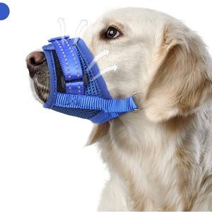 Dog Muzzle Nylon Soft Breathable Mesh For Barking Biting Chewing Quick Release S